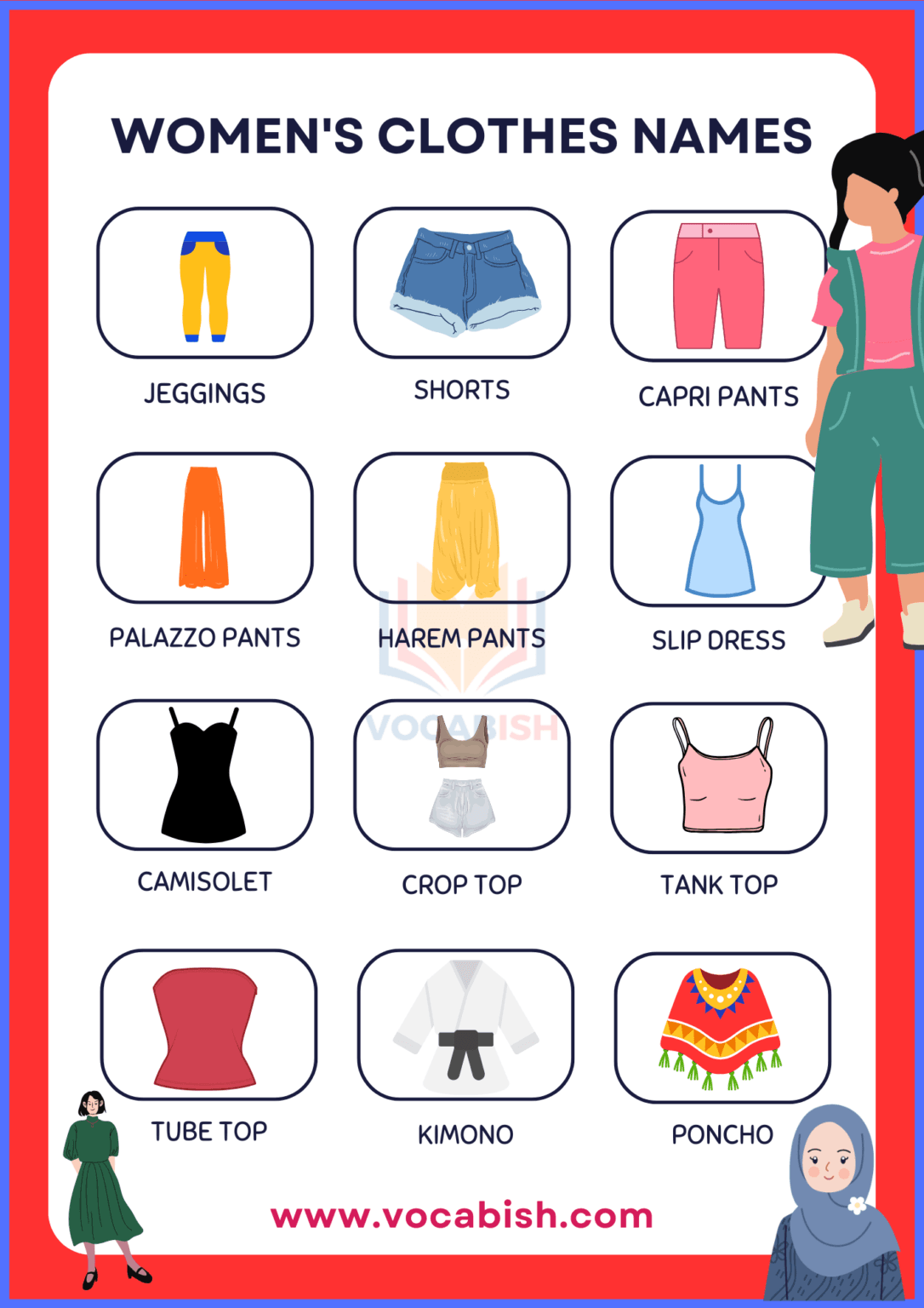 Names Of Clothes Table 100+ A to Z Women Clothes Names with Pictures | Vocabish