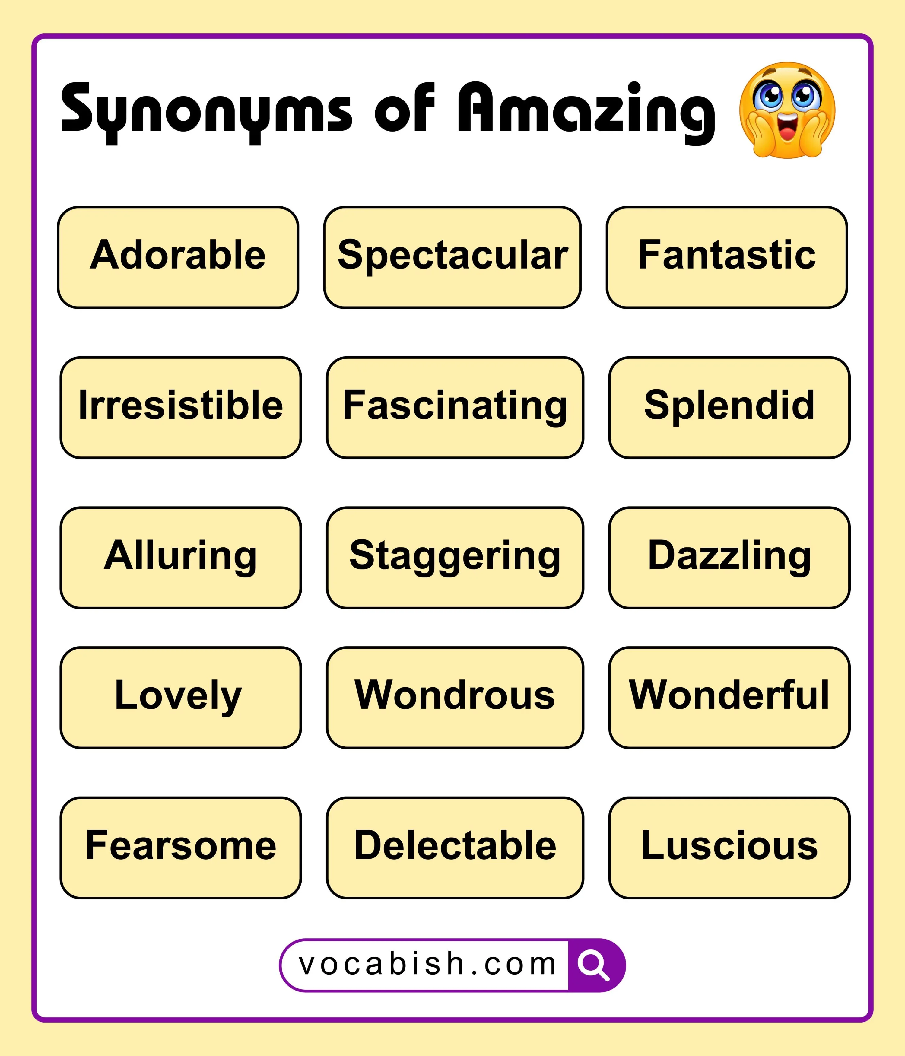 Synonyms of Amazing