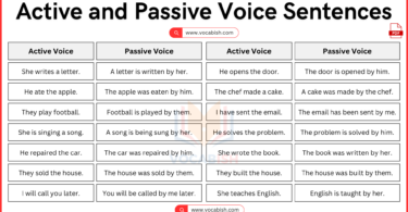 110 Active and Passive Voice Examples Sentences in English with PDF