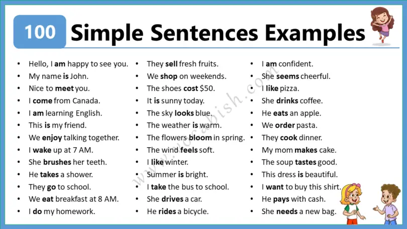 100 Simple Sentences for Everyday Conversations