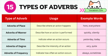 15 Types of Adverbs Used in the English Language