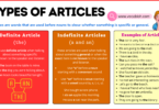 Articles and Their Types Used in the English Language