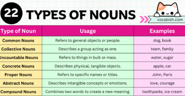 22 Types of Nouns in English with Examples