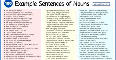 100 Example Sentences of Nouns