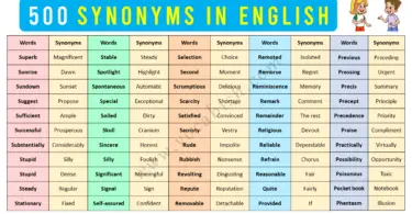 500 English Vocabulary Words with Synonyms