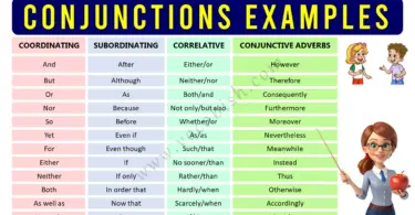 Conjunctions Examples in English