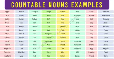 500 A to Z Countable Nouns List