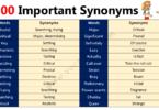 Important Synonym Words Used in the English Language