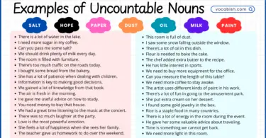 50 Example Sentences of Uncountable Nouns