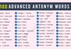 100 Advanced English Words and Their Antonyms