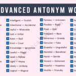 100 Advanced English Words and Their Antonyms