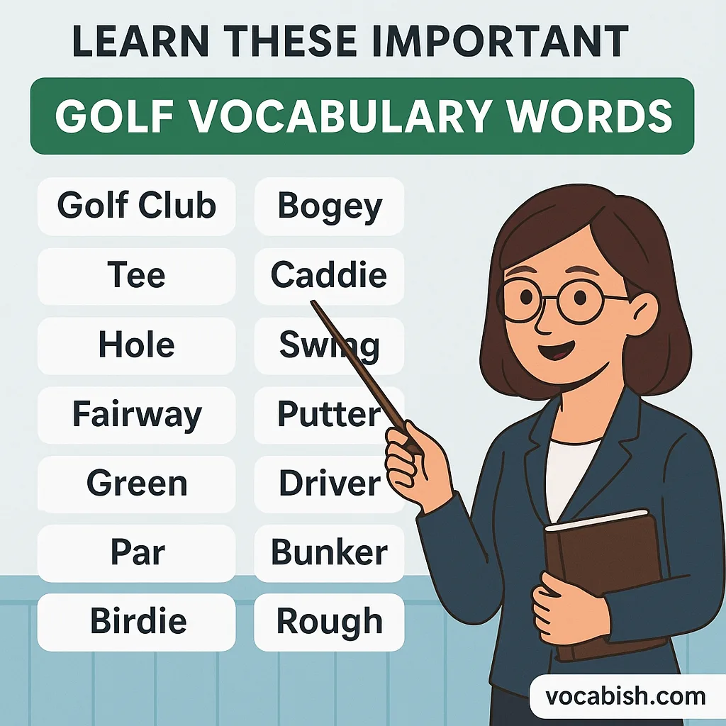 Golf Vocabulary Words in English with Meanings
