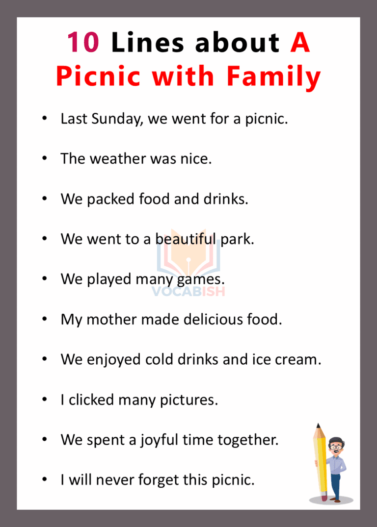 10 Lines about A Picnic with Family