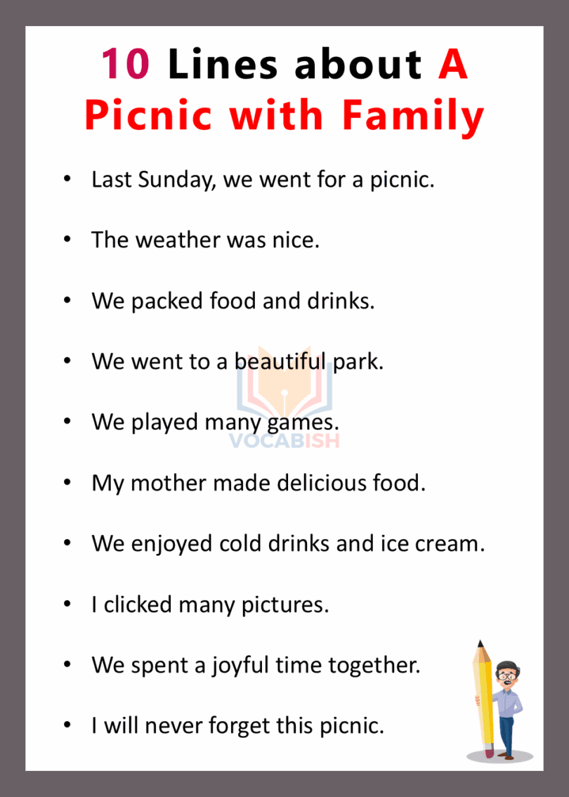 10 Lines about A Picnic with Family
