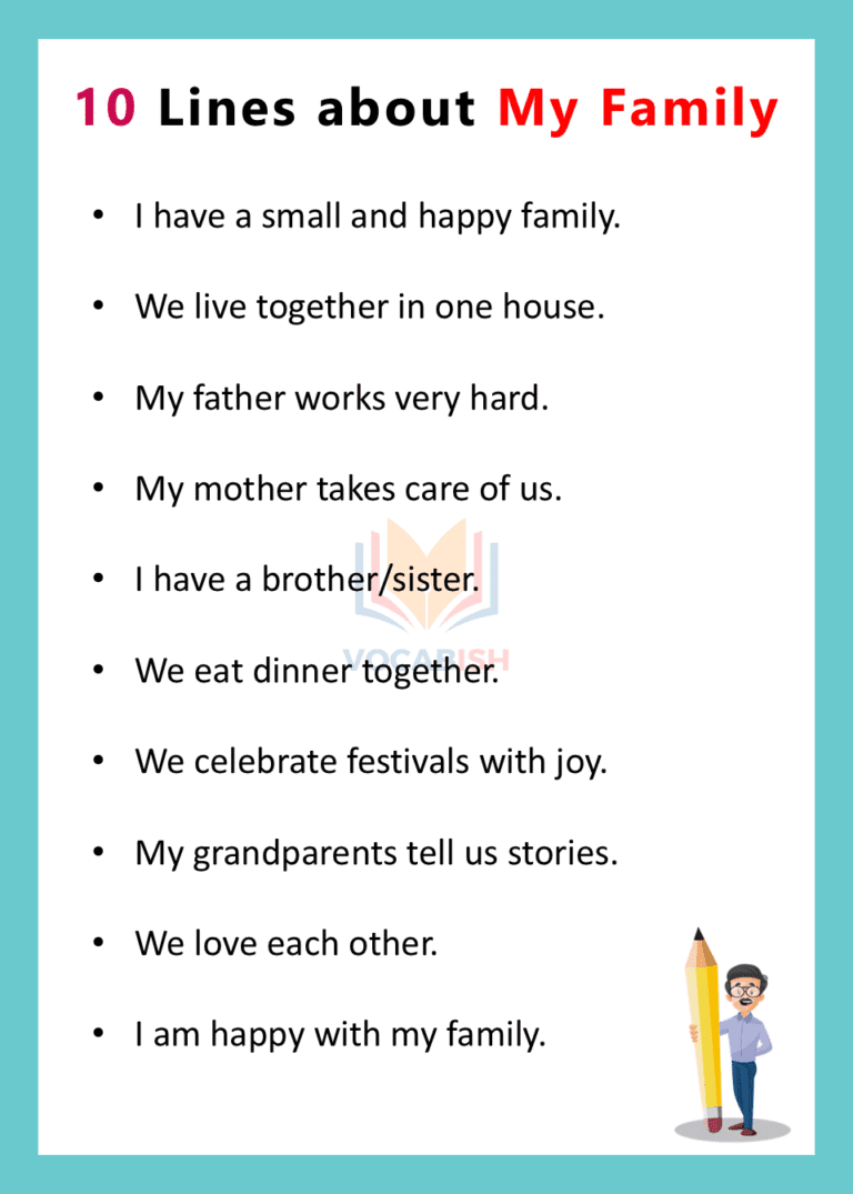 10 Lines about My Family
