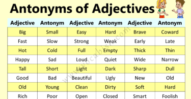 List of 100 Antonyms for Common Adjectives