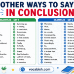 Instead of In Conclusion