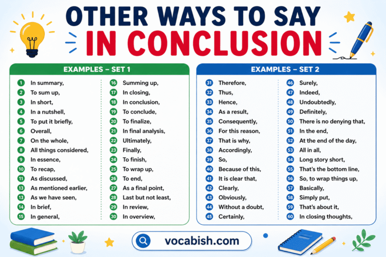 Instead of In Conclusion