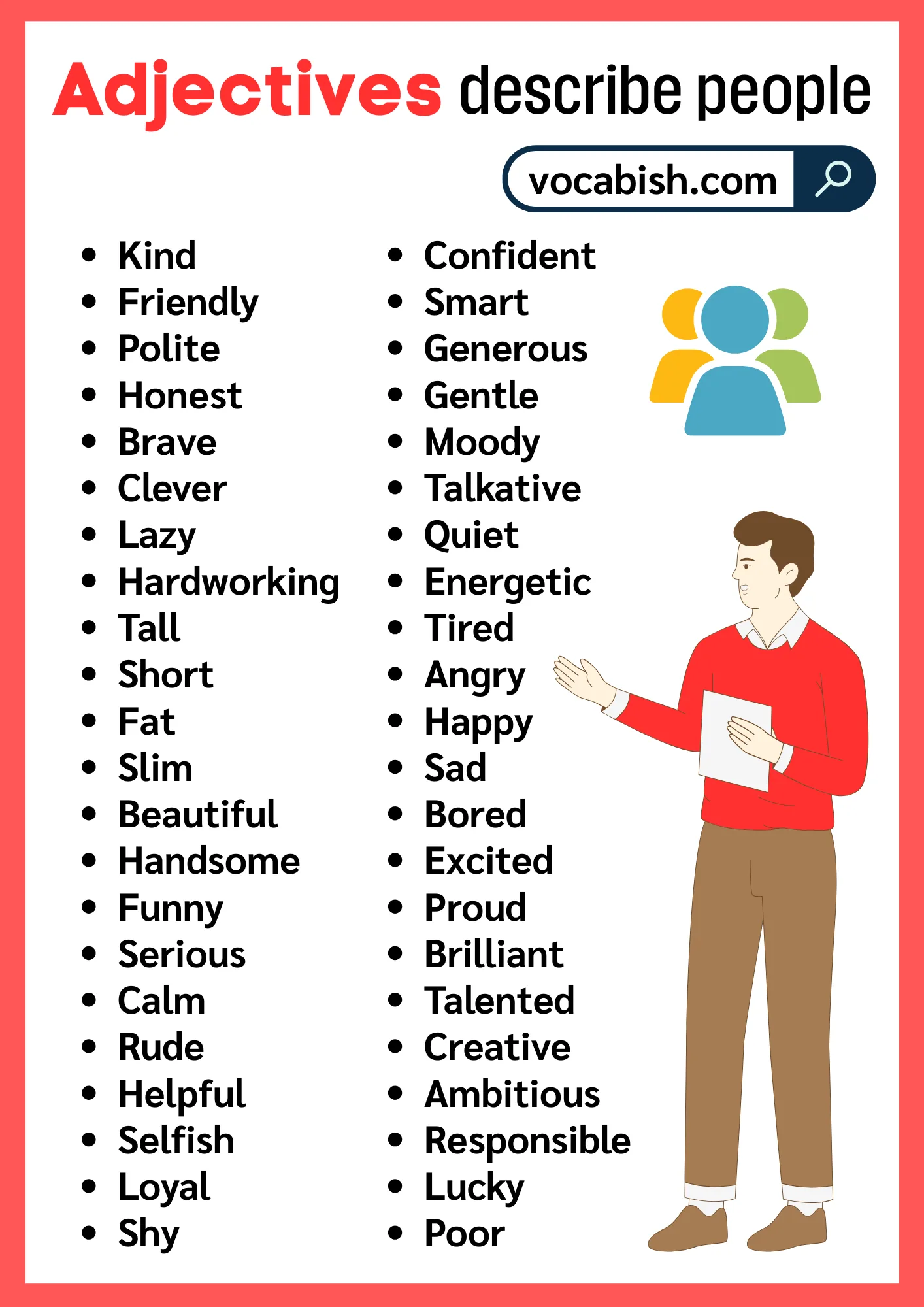 List of Adjectives to Describe People in English