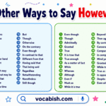 Other Ways to Say However