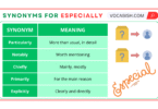 Synonyms for Especially in English with Examples