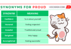 Synonym for Proud in English with Examples