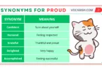 Synonym for Proud in English with Examples