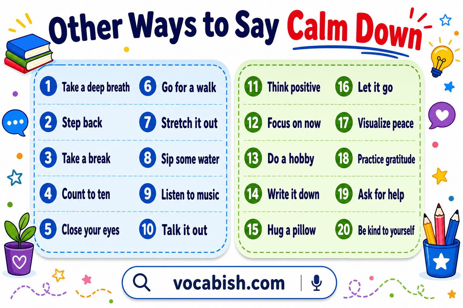 Ways to Say Calm Down in English