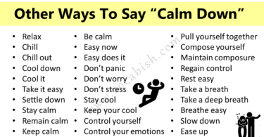 Other Ways to Say Calm Down in English with Examples