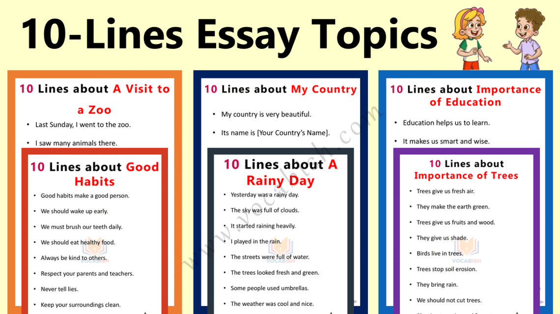 10 Lines Essay Topics for Kids | 6 Different 10 Lines Essay