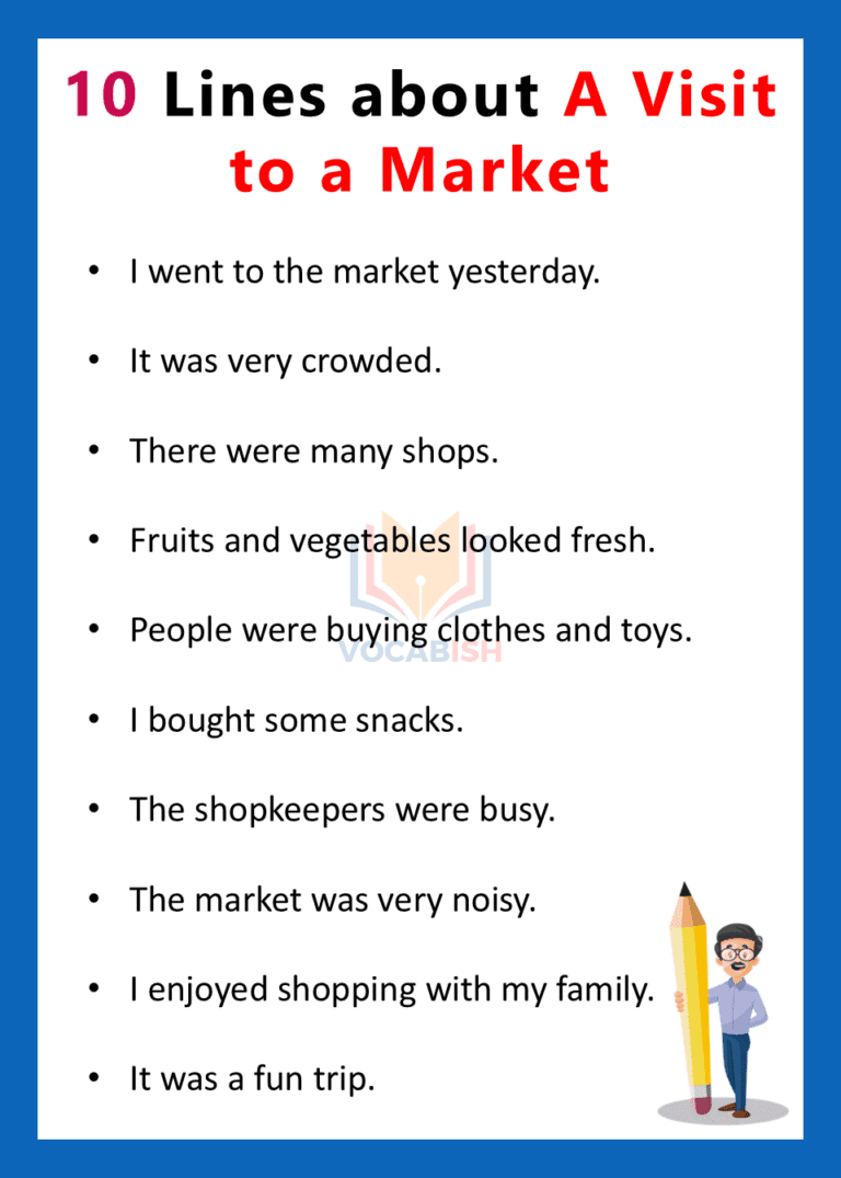 10 Lines about A Visit to a Market