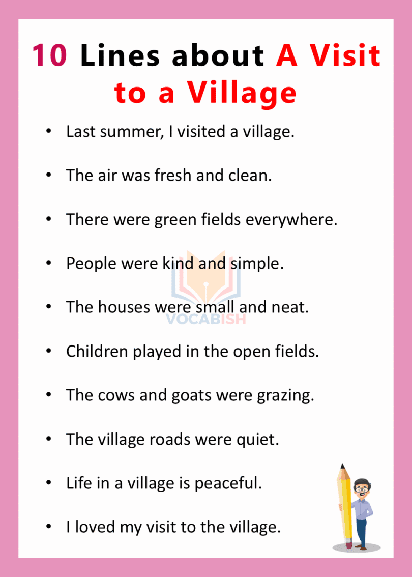 10 Lines about A Visit to a Village