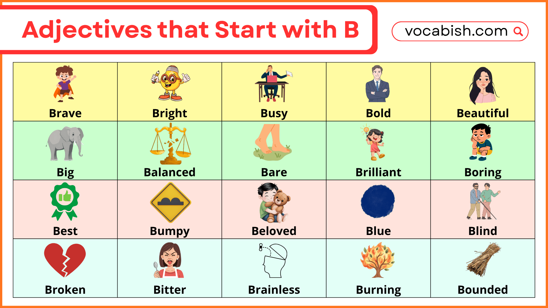 Adjectives that Start with B