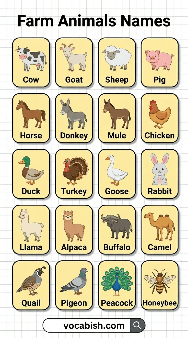 Animals that live on a Farm