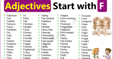 100 Adjectives that Start with F in English With Meanings