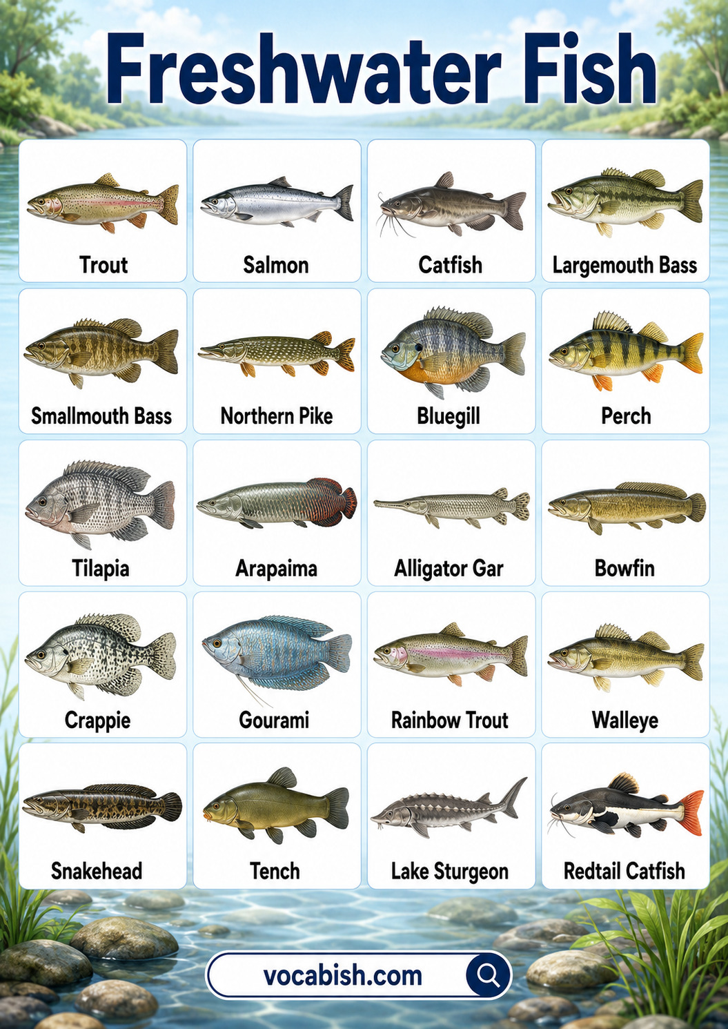 Common freshwater fish names with pictures