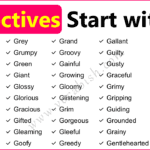 Adjectives that start with G in English with Meanings