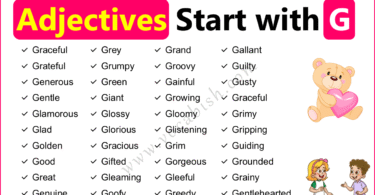 Adjectives that start with G in English with Meanings