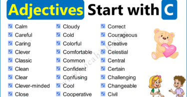 List of 100 Adjectives that Start with C with Meanings