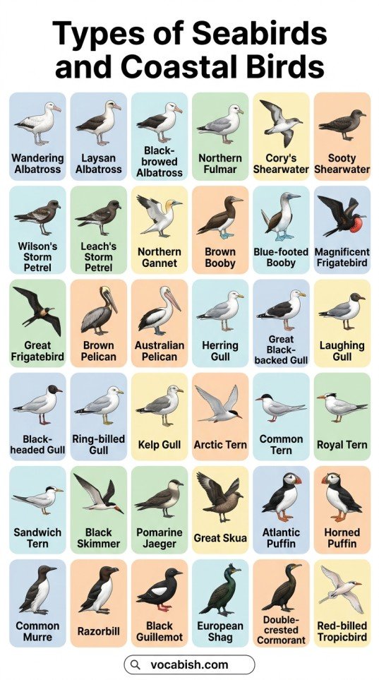 Types of Birds: Names in English with Pictures and PDF