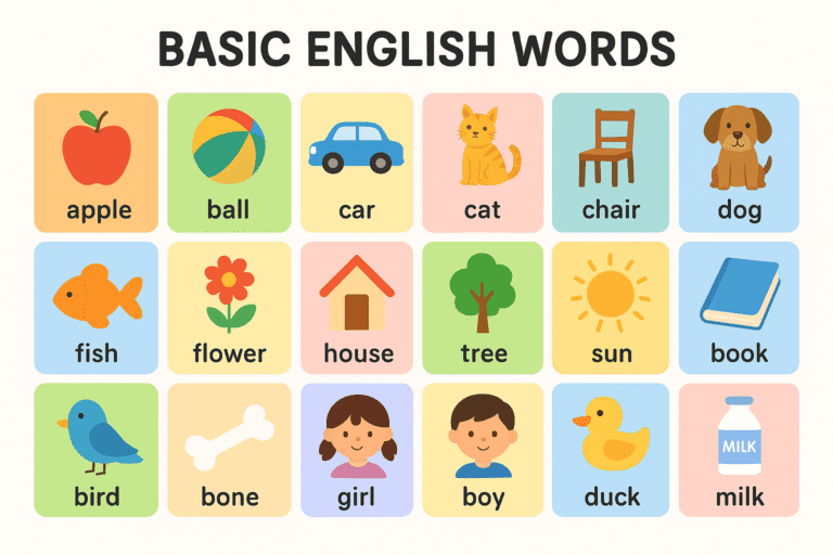 150+ Basic English Words Meanings for Beginners | Vocabish