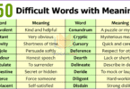 250 Difficult Words with Meaning