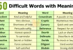 250 Difficult Words with Meaning