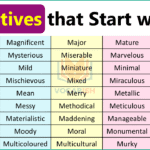 Adjectives Begins with M