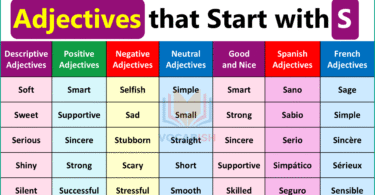 Adjectives Starting with S