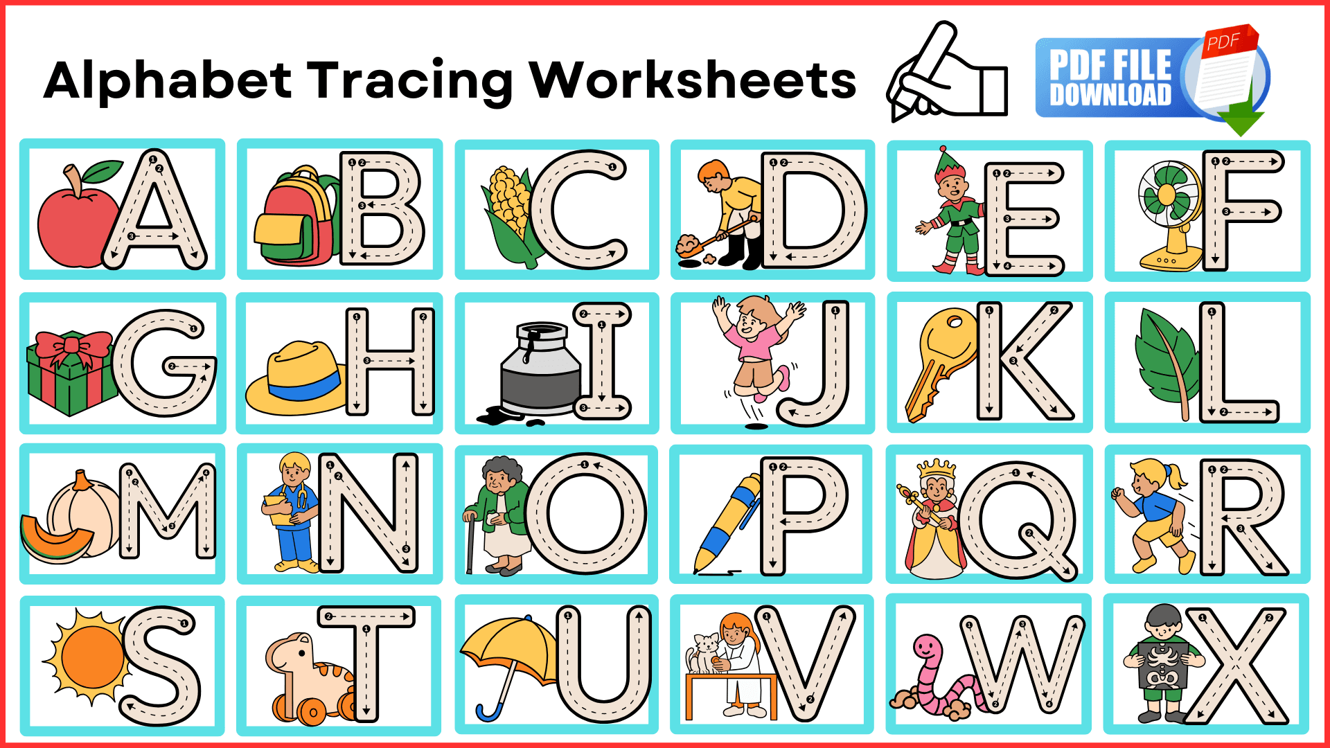 Alphabet Tracing Worksheets PDF