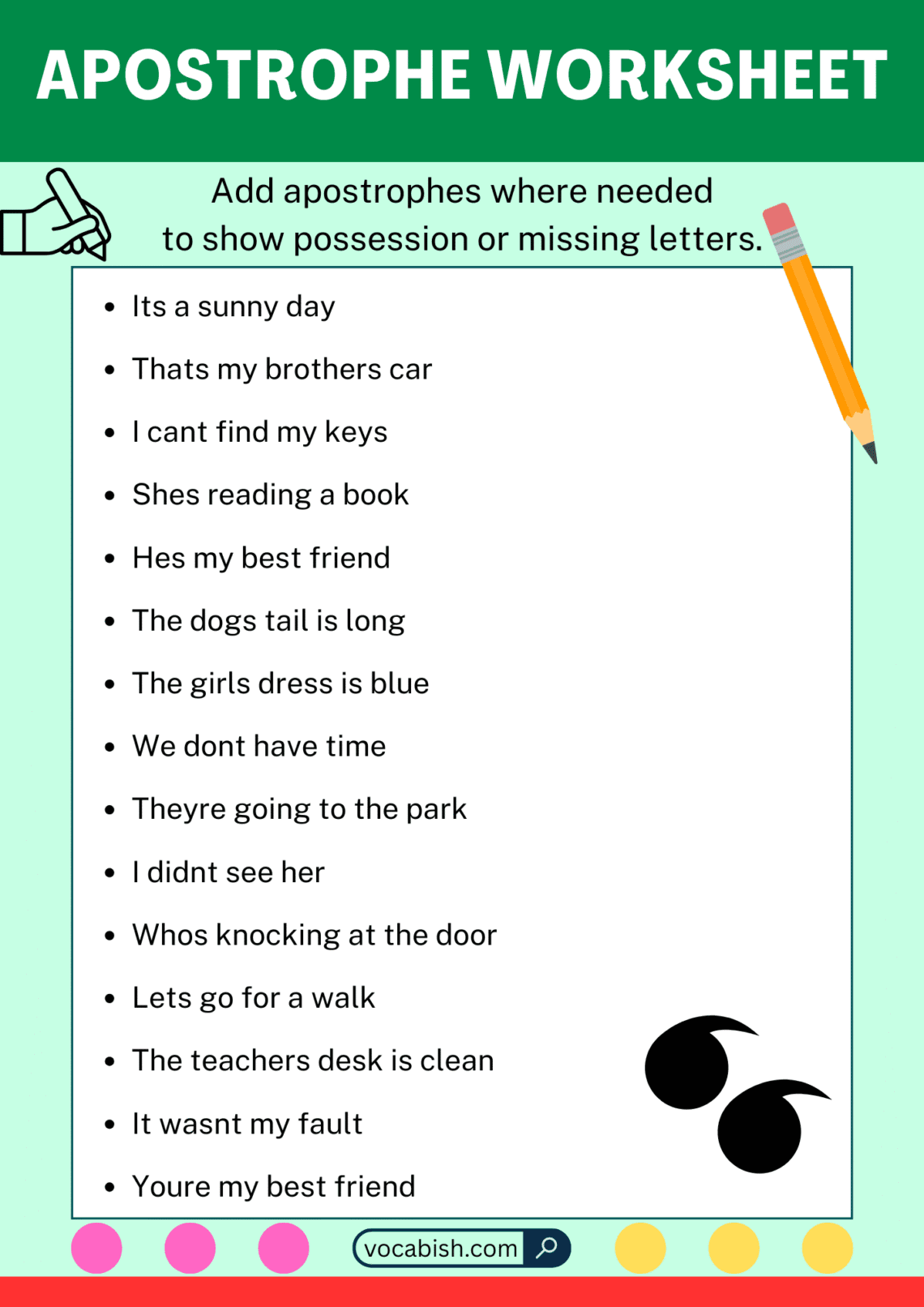 Punctuation Marks Worksheet | Punctuation Worksheets with PDF | Vocabish