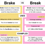 Brake vs Break with Meanings, Uses, and Examples