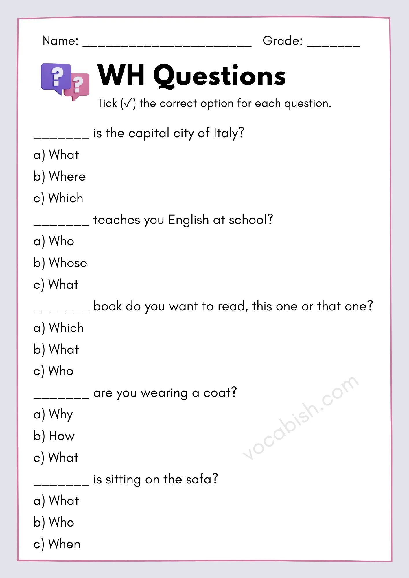 wh questions pdf worksheets