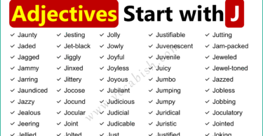 250+ Adjectives that Start with J | Complete List of J Adjectives